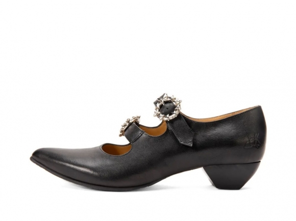 John Fluevog Jing - Black | Double-Strap Mary Janes