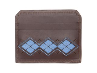 John Fluevog Nilly - Brown/Blue | Argyle Cardholder