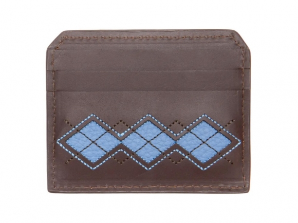 John Fluevog Nilly - Brown/Blue | Argyle Cardholder