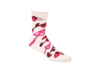 John Fluevog Neko Vog Socks - Pink | Strawberry and mushroom sock