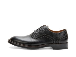 John Fluevog Manager - Black Emboss | Classy Brogue Shoes