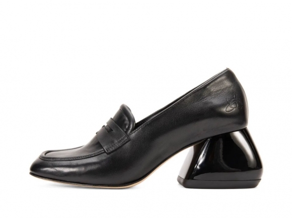 John Fluevog Bee - Black | Penny Loafer Heels