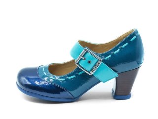 John Fluevog Dr. Henry - Blue | Mary Janes with Stitching