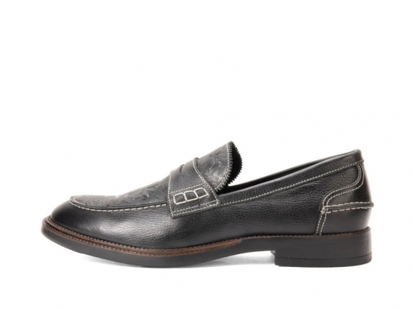 John Fluevog Buyer - Black Emboss | Comfy Stylish Penny Loafers