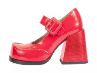 John Fluevog Laurie - Red | Platform Mary Janes
