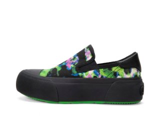 John Fluevog Willett - Green/Purple Tie-Dye Vegan | Casual Slip-On Shoes