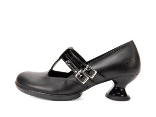 John Fluevog Devoted - Black | Double T-Strap Heels
