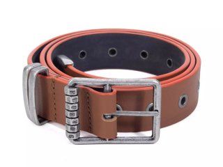 John Fluevog Percivale Belt - Brown/Orange | Casual leather belt