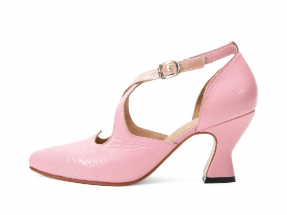 John Fluevog Lisa Marie - Pink | Elegant cross-strap heel