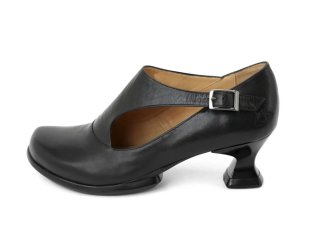 John Fluevog Gracias - Black | Side Buckle Shoes with Cutout