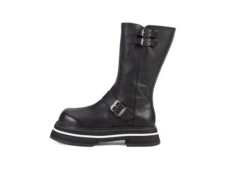John Fluevog FV2 - Black | Vintage-Style Boots with Buckles