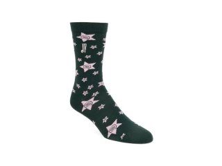 John Fluevog Potato Vog Socks - Green/Pink | Star swirl sock
