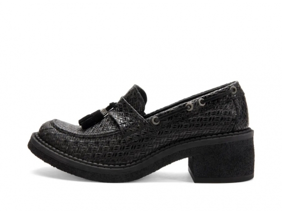 John Fluevog Rover - Black | Tassel Loafer Heels