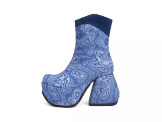 John Fluevog Jive - Blue | Mid-Calf Platform Boots