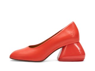 John Fluevog Bells - Red | Heels with Soft Curved Toe