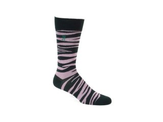 John Fluevog Sargent Vog Socks - Green/Pink | Zebra pattern sock