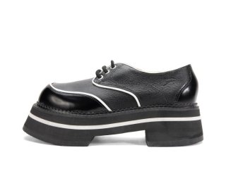 John Fluevog FV1 - Black/White | Vintage-Style Lace-Ups