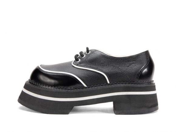 John Fluevog FV1 - Black/White | Vintage-Style Lace-Ups