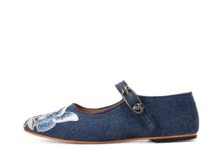John Fluevog Pirouette - Blue Denim | Mary Jane Ballet Flats