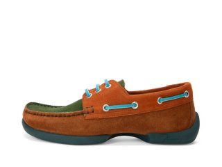 John Fluevog Sailor Swift - Brown/Green | Loafer Boat Shoes