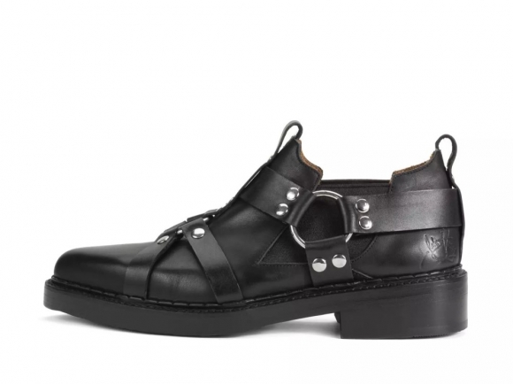 John Fluevog Axel - Black | Chelsea Shoes with Harness
