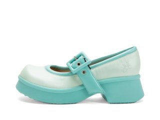 John Fluevog Delight - Turquoise | Classic Mary Janes with Puffy Strap
