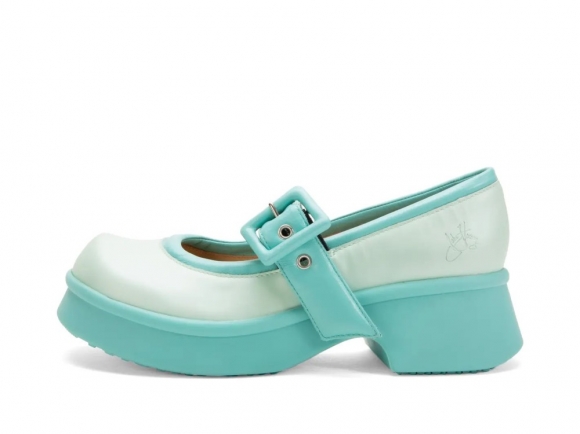 John Fluevog Delight - Turquoise | Classic Mary Janes with Puffy Strap