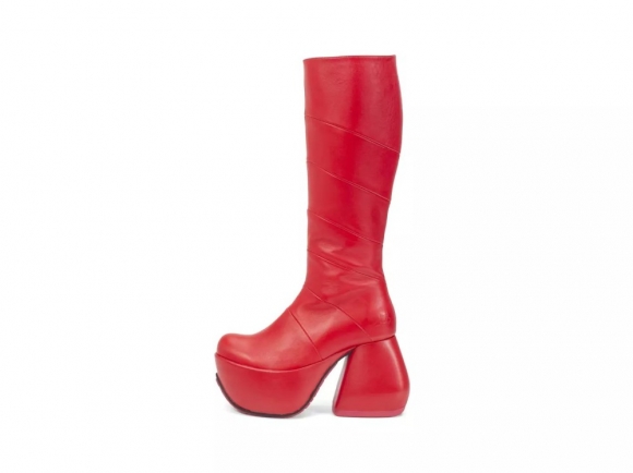 John Fluevog Hustle - Red | Tall Platform Boots