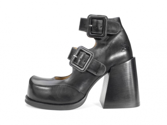 John Fluevog Dionna - Black | Double-Strap Shoes