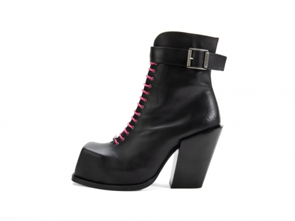 John Fluevog Olivia - Black | Zip-Up Ankle Boots with Laces
