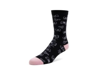 John Fluevog Boopy Vog Socks - Black | Chaussette à motif de boucles assorties