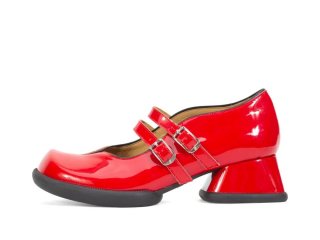 John Fluevog Amber - Red | Double-Strap Mary Janes