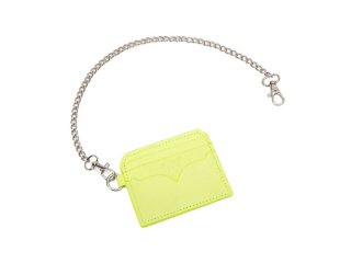 John Fluevog Chain Bobsie Cardholder - Neon Yellow | Cardholder with removable chain