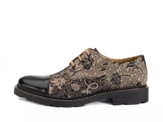John Fluevog Oakland - Baroque Floral | Classic Toe-Capped Derby Shoes