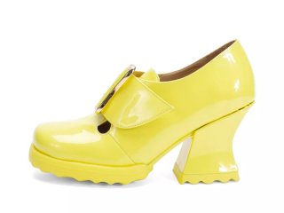 John Fluevog Sosta - Yellow | Mary Jane Heels with a Buckle