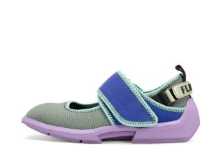 John Fluevog Blair - Purple/Green/Blue Vegan | Velcro Mary Jane Shoes