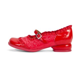 John Fluevog Sandz - Red | Mary Janes shoes with Ruffles