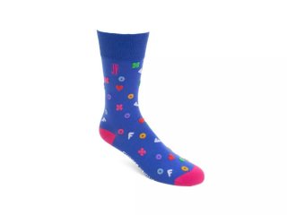 John Fluevog Timmy Vog Socks - Blue/Multi | Fluffy Icon Socks