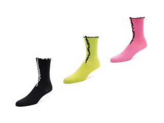 John Fluevog Layla Luna Socks (3-Pack) - Black/Pink/Green | 3-Pack Ripple Socks