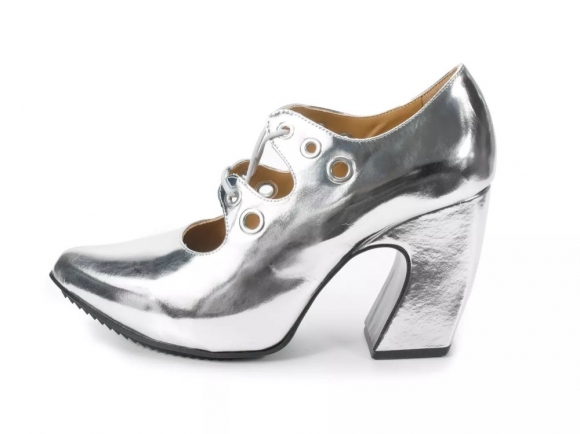 John Fluevog Monza - Silver | Platform Heels with Laces