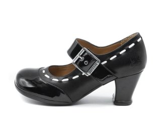 John Fluevog Dr. Henry - Black | Mary Janes with Stitching