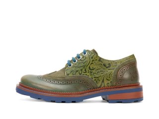 John Fluevog Nathaniel - Army Green | Double Wingtip Derby Shoes