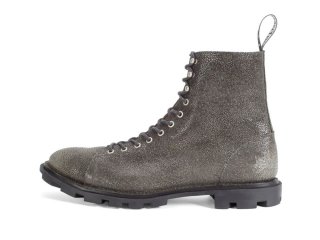 John Fluevog Sixfields - Grey Pebble Brush Off | Lace-Up Combat Boots
