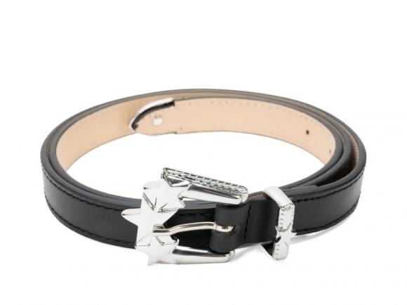 John Fluevog Antonia Belt - Black | Star Buckle Belt