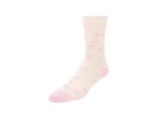 John Fluevog Boopy Vog Socks - Cream/Pink | Chaussette à motif de boucles assorties