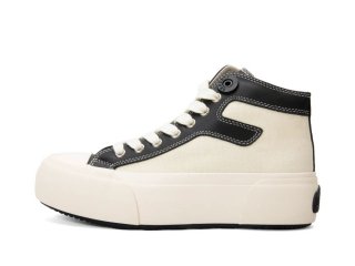 John Fluevog Steele - Black/White | High-Top Lace-Up