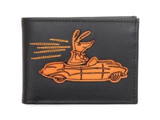 John Fluevog Wazzle - Black/Orange | Freddy Appliqué Wallet