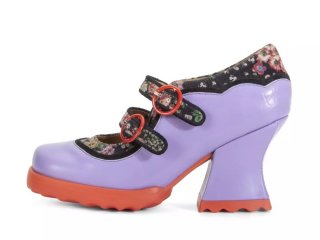 John Fluevog Parada - Purple Floral | Double-Strap Mary Janes