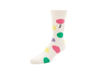 John Fluevog Pipo Vog Socks - Cream/Multi | Polka Dot Socks