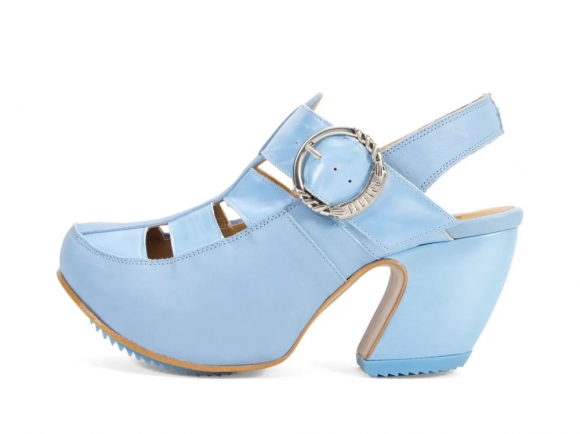 John Fluevog Gator - Blue | Slingback Fisherman Platforms